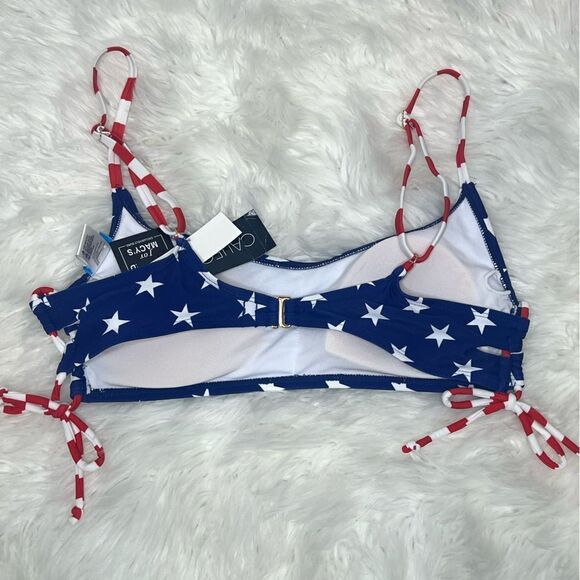 NWT California Waves classic stars/stripes juniors size large cutout bikini top - Picture 6 of 6